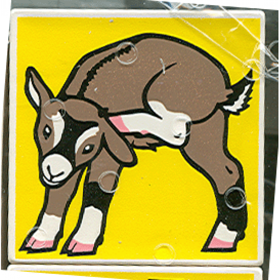 Duplo, Tile 2 x 2 x 1 with Goat Mosaic Picture 09 Pattern (Set 1078)