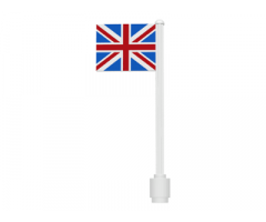 Flag on Flagpole, Straight with Great Britain Pattern (Stickers)