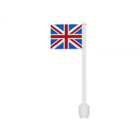 Flag on Flagpole, Straight with Great Britain Pattern (Stickers)