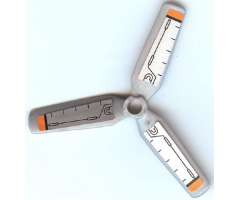Propeller 3 Blade 9 Diameter with Orange Tips and Black Rods Pattern (Stickers) - Set 8968