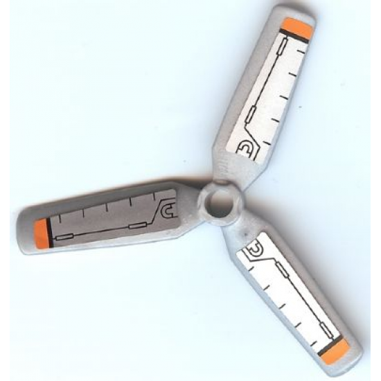 Propeller 3 Blade 9 Diameter with Orange Tips and Black Rods Pattern (Stickers) - Set 8968