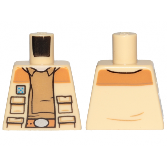Torso SW Vest with Pockets and Dark Tan Shirt with Collar Pattern (Captain Antilles)
