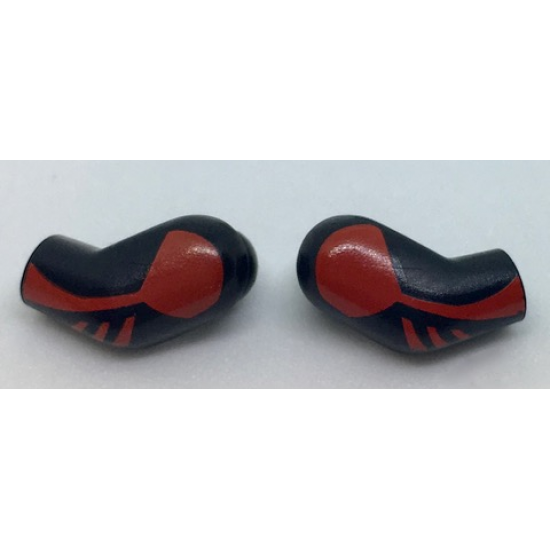 Arm, (Matching Left and Right) Pair with Red Shoulder and Stripes Pattern