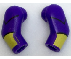 Arm, (Matching Left and Right) Pair with Black Stripes and Yellow Cuffs Pattern