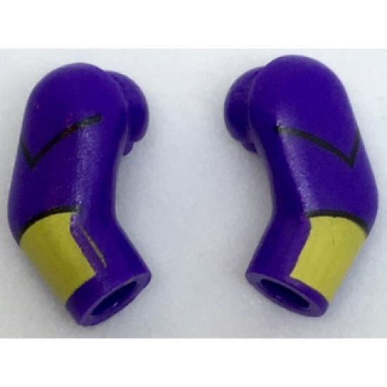 Arm, (Matching Left and Right) Pair with Black Stripes and Yellow Cuffs Pattern