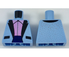 Torso Tuxedo Jacket with Silver Dots, Bright Pink Ruffled Shirt Pattern