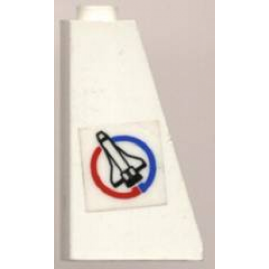 Slope 75 2 x 1 x 3 - Open Stud with Shuttle and Blue/Red Circle Pattern, Model Left (Sticker) - Set 6614