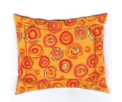 Scala Cloth Pillow Large with Multicolor Circles Pattern, Reverses to Solid Red