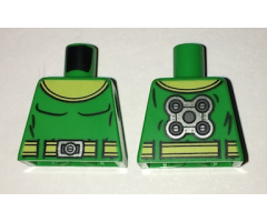 Torso with Yellow Collar, Black Muscles Outline, Yellow Belt and Silver Gear on Back Pattern