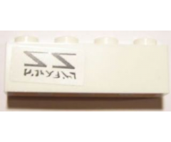 Brick 1 x 4 with Reversed 'ZZ' SW Red Five X-wing Starfighter Pattern Model Right Side (Sticker) - Set 10240