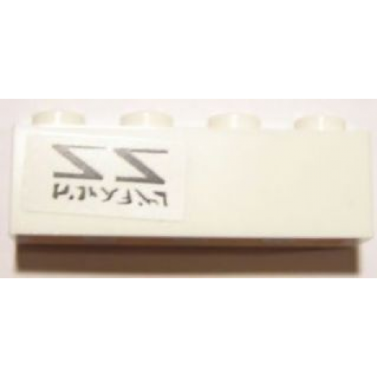 Brick 1 x 4 with Reversed 'ZZ' SW Red Five X-wing Starfighter Pattern Model Right Side (Sticker) - Set 10240