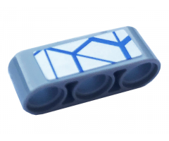 Technic, Liftarm 1 x 3 Thick with Blue and Silver Race Pattern (Sticker) - Set 42123