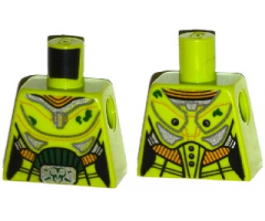 Torso Female Silver and Gold Space Armor with Green Dirt and Belt Buckle with Ultra Agent Toxic Pattern