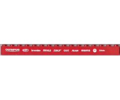 Brick 1 x 16 with White 'OLYMPUS', 'MAGNETI MARELLI', 'brembo', 'MAHLE', 'SKF', 'ACER', 'MOMO', 'NGK' and 'Beta' Pattern (Sticker) - Set 8654