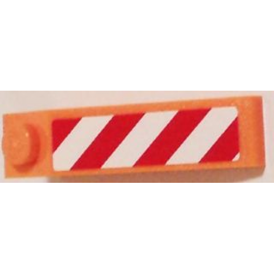 Slope 18 4 x 1 with Red and White Danger Stripes Pattern Model Right Side (Sticker) - Set 60083