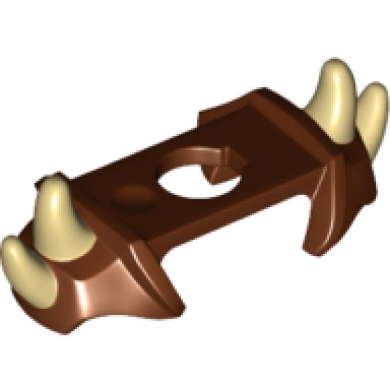 Minifigure, Body Wear Armor Shoulder Pads with 4 Spikes Pointed and Tan Pattern