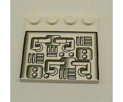 Tile, Modified 4 x 4 with Studs on Edge with Pipes Pattern