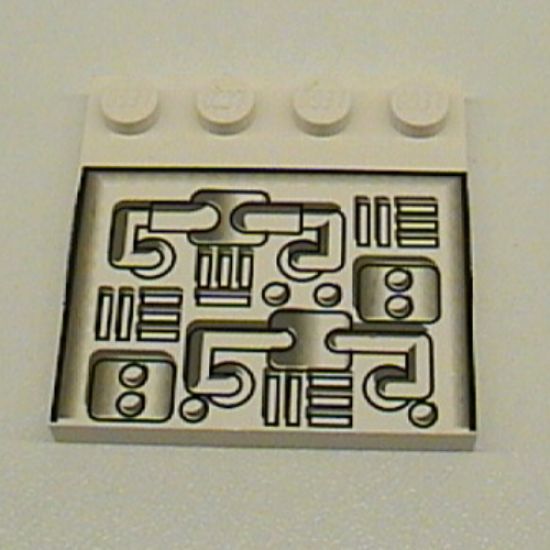 Tile, Modified 4 x 4 with Studs on Edge with Pipes Pattern