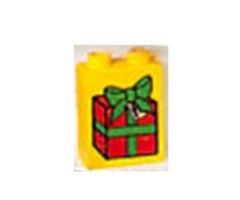 Duplo, Brick 1 x 2 x 2 with Present / Gift Box Pattern