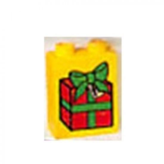 Duplo, Brick 1 x 2 x 2 with Present / Gift Box Pattern