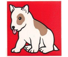 Duplo, Tile 2 x 2 x 1 with Dog Mosaic Picture 12 Pattern (Set 1078)