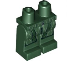 Hips and Legs with Long Robe with Black Gathers and White Curvy Lines Pattern