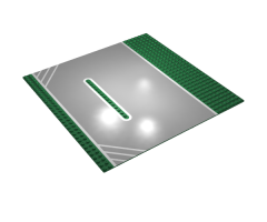 Baseplate, Road 32 x 32 Racing with White Outlines and Corner Hash Marks Pattern