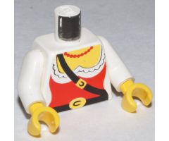 Torso Pirate Female Red Corset Pattern / White Arms / Yellow Hands