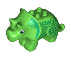 Duplo, Animal Dinosaur Triceratops Adult with Green Spots Pattern
