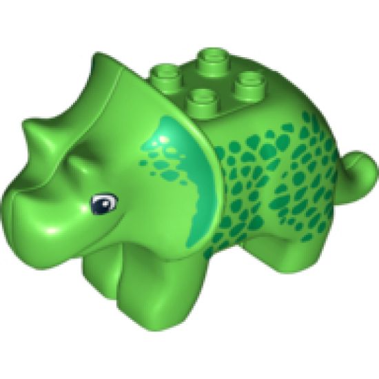 Duplo, Animal Dinosaur Triceratops Adult with Green Spots Pattern