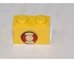 Brick 1 x 2 with Life Preserver Pattern (Sticker) - Set 369