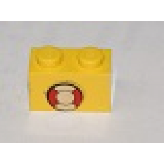 Brick 1 x 2 with Life Preserver Pattern (Sticker) - Set 369