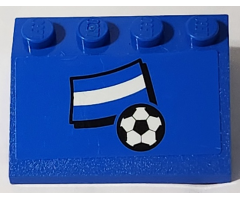 Slope 33 3 x 4 with Flag of Argentina and Soccer Ball on Blue Background Pattern (Sticker) - Set 3406