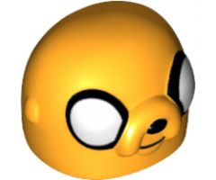 Minifigure, Head, Modified Dog with Jake the Dog Pattern