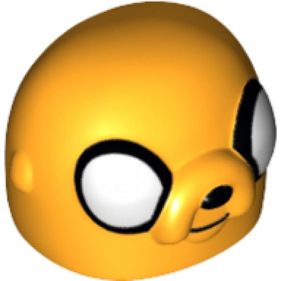 Minifigure, Head, Modified Dog with Jake the Dog Pattern