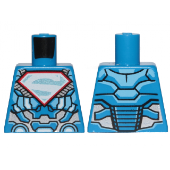 Torso Armor with Silver Superman 'S' Logo with Red Border Pattern