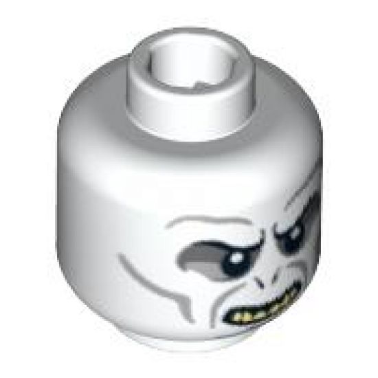 Minifigure, Head Alien with HP Voldemort with Teeth and Nostrils Pattern - Blocked Open Stud