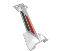Tail Wedge with Red and Black Stripes Pattern