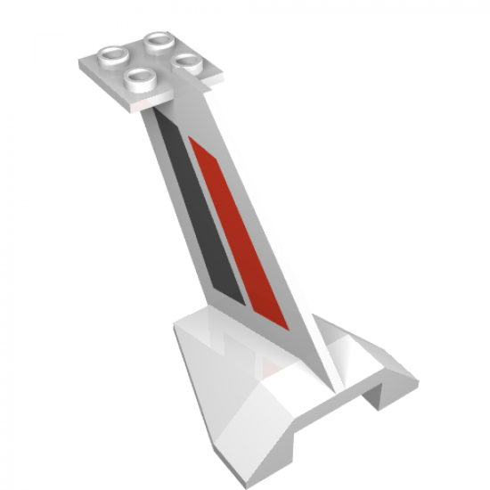 Tail Wedge with Red and Black Stripes Pattern