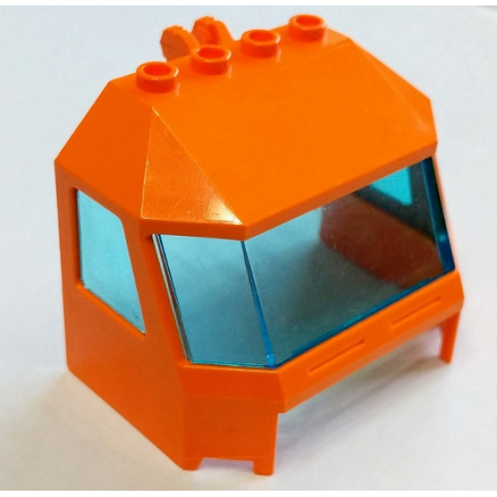 Windscreen 4 x 6 x 4 Cab with Hinge and 1 x 4 Bottom Cutout, Trans-Light Blue Glass