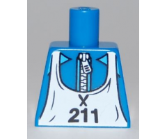 Torso White Zipper and Ski Bib with Number 211 Pattern