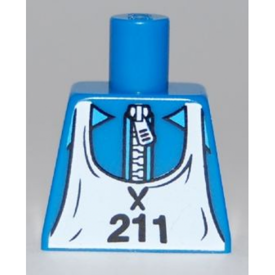 Torso White Zipper and Ski Bib with Number 211 Pattern