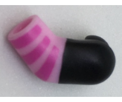 Arm, Left with Black Short Sleeve and Dark Pink Stripes Pattern