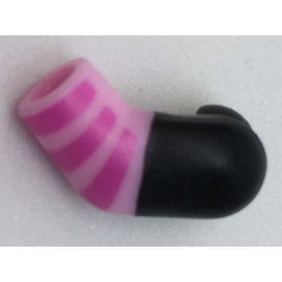 Arm, Left with Black Short Sleeve and Dark Pink Stripes Pattern