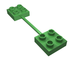 Duplo Bar with 2 x 2 Plates on Ends