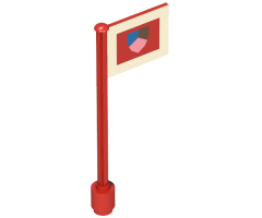 Flag on Flagpole, Straight with Knight's Tournament Pattern (Printed)