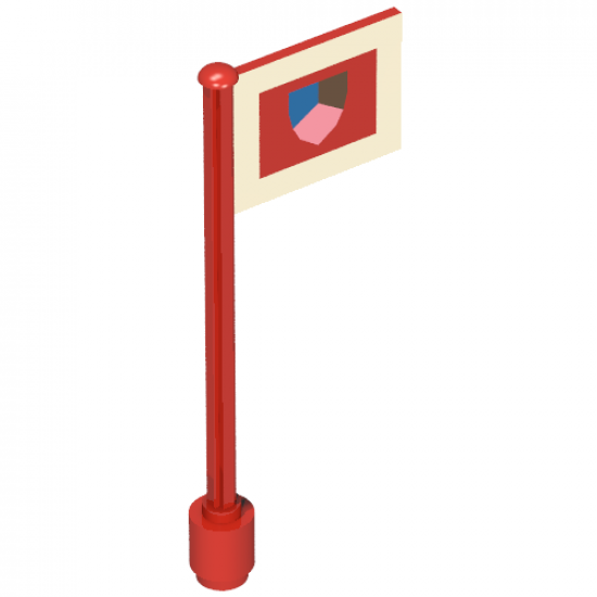 Flag on Flagpole, Straight with Knight's Tournament Pattern (Printed)