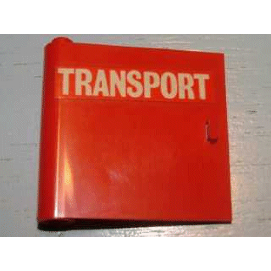 Door 1 x 5 x 4 Left with White 'TRANSPORT' on Red Background Pattern (Sticker) - Set 725-2
