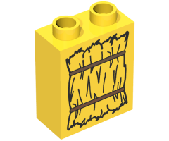 Duplo, Brick 1 x 2 x 2 with Bundle of Straw Pattern