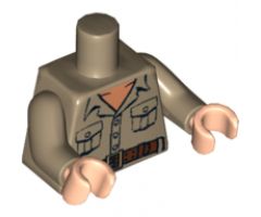 Torso Open Collar, 2 Pockets and Belt Pattern (Rene Belloq) / Dark Tan Arms / Light Nougat Hands